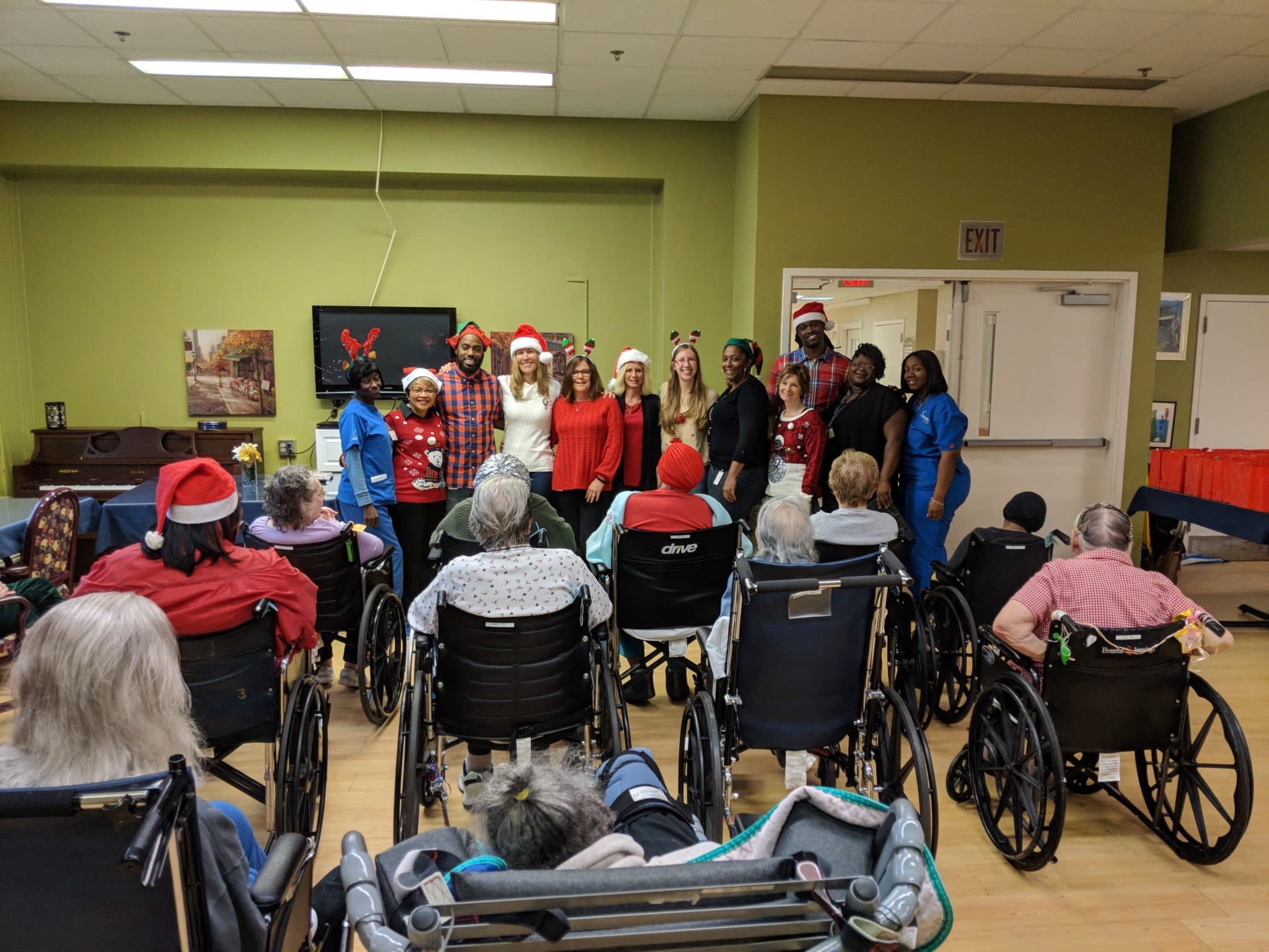 Enjoying time with the residents at Signature HealthCARE